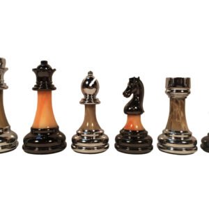 Wood Expressions Coral & Grey Acrylic Chess Men