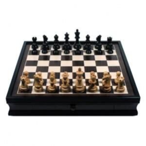 Wood Expressions English Chess Set with Storage Drawers