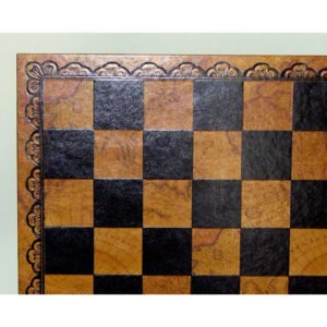 World Wise Imports 18" Pressed Leather Map Chess Board