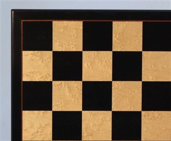 World Wise Imports Black & Birdseye Maple Veneer Chessboard