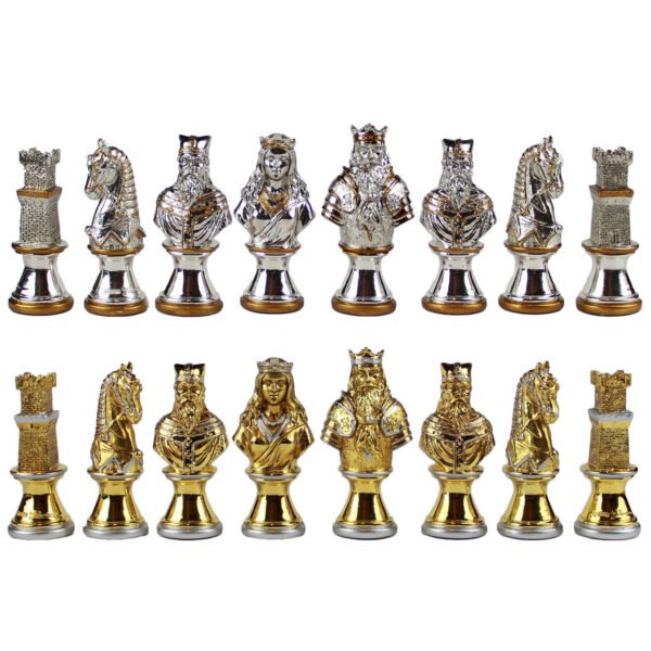 World Wise Imports Zinc Camelot Bust Chessmen